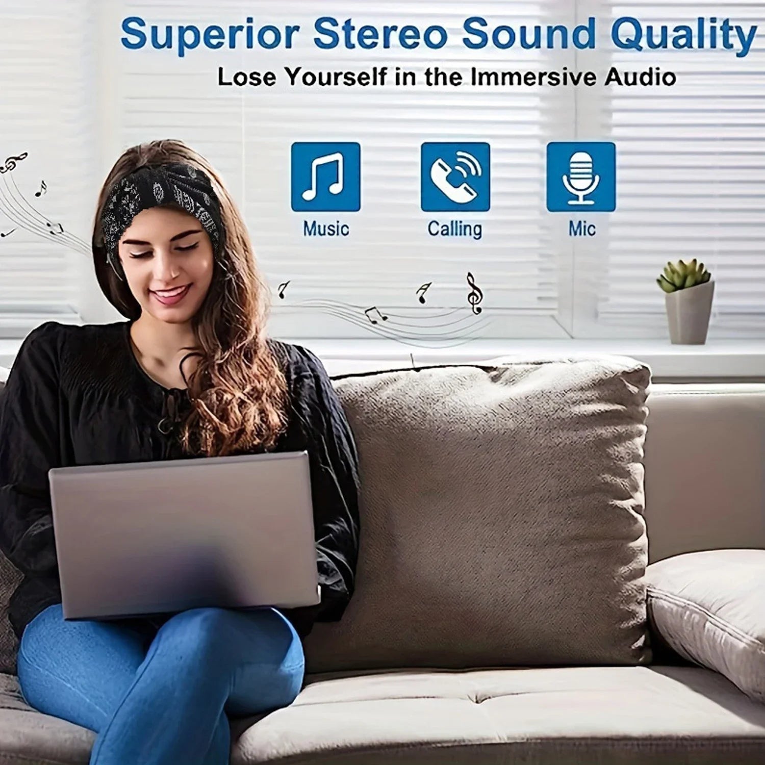 Bluetooth Earphones Sports Sleeping Headband Wireless Headphones Music Eye Mask Wireless Bluetooth Headset Headband with Mic