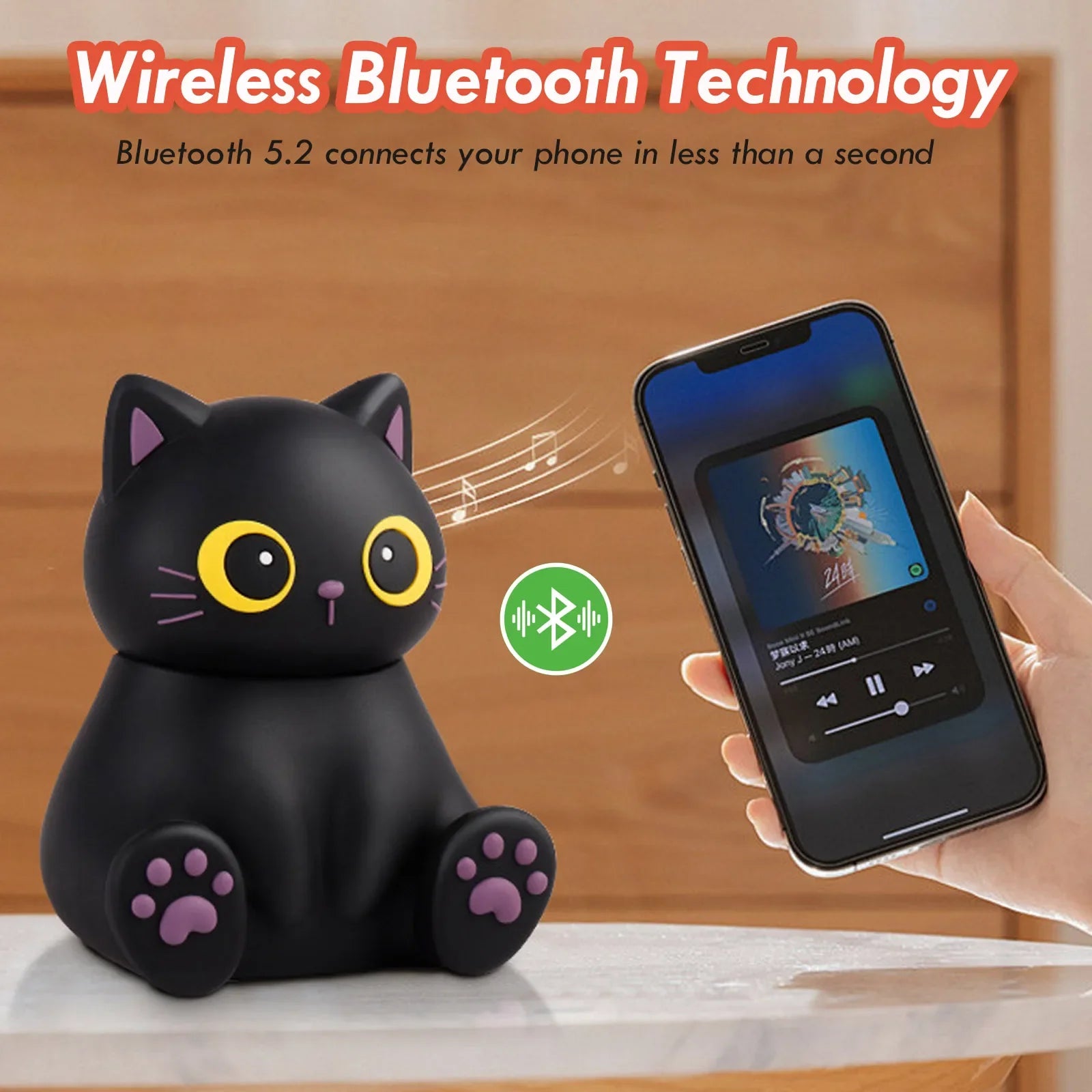 Mini Cute Animals Bluetooth Speaker Wireless Bluetooth 5.2 Loudspeaker Portable MP3 Music Player with Phone Holder for Boy&Girls