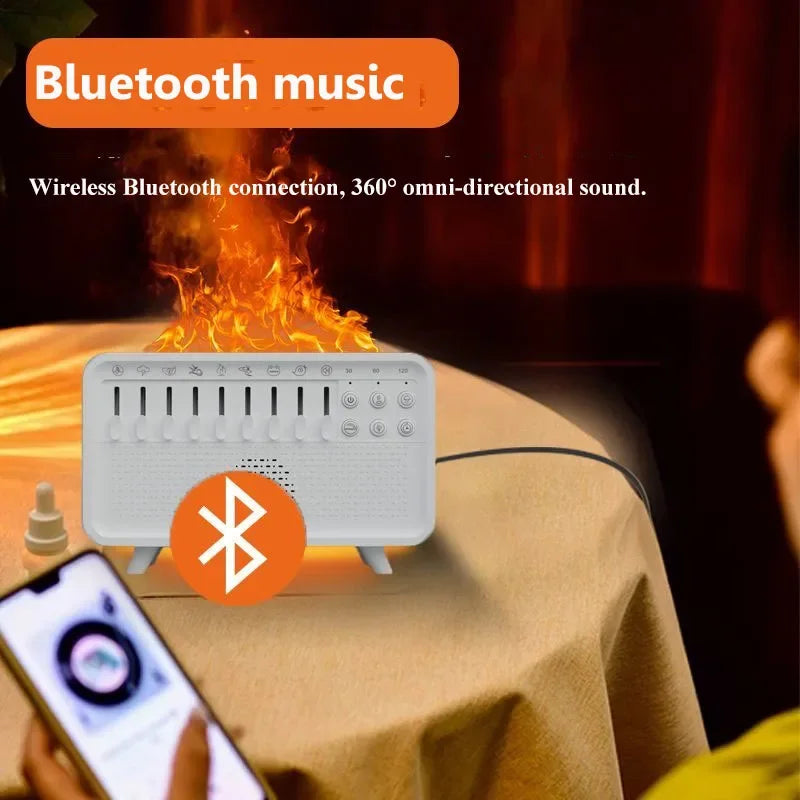 Bluetooth Speaker White Noise Sleep Night Light Humidifier Machine Free Combination of 8 Group Nature Sound Stereo MP3 Music Box