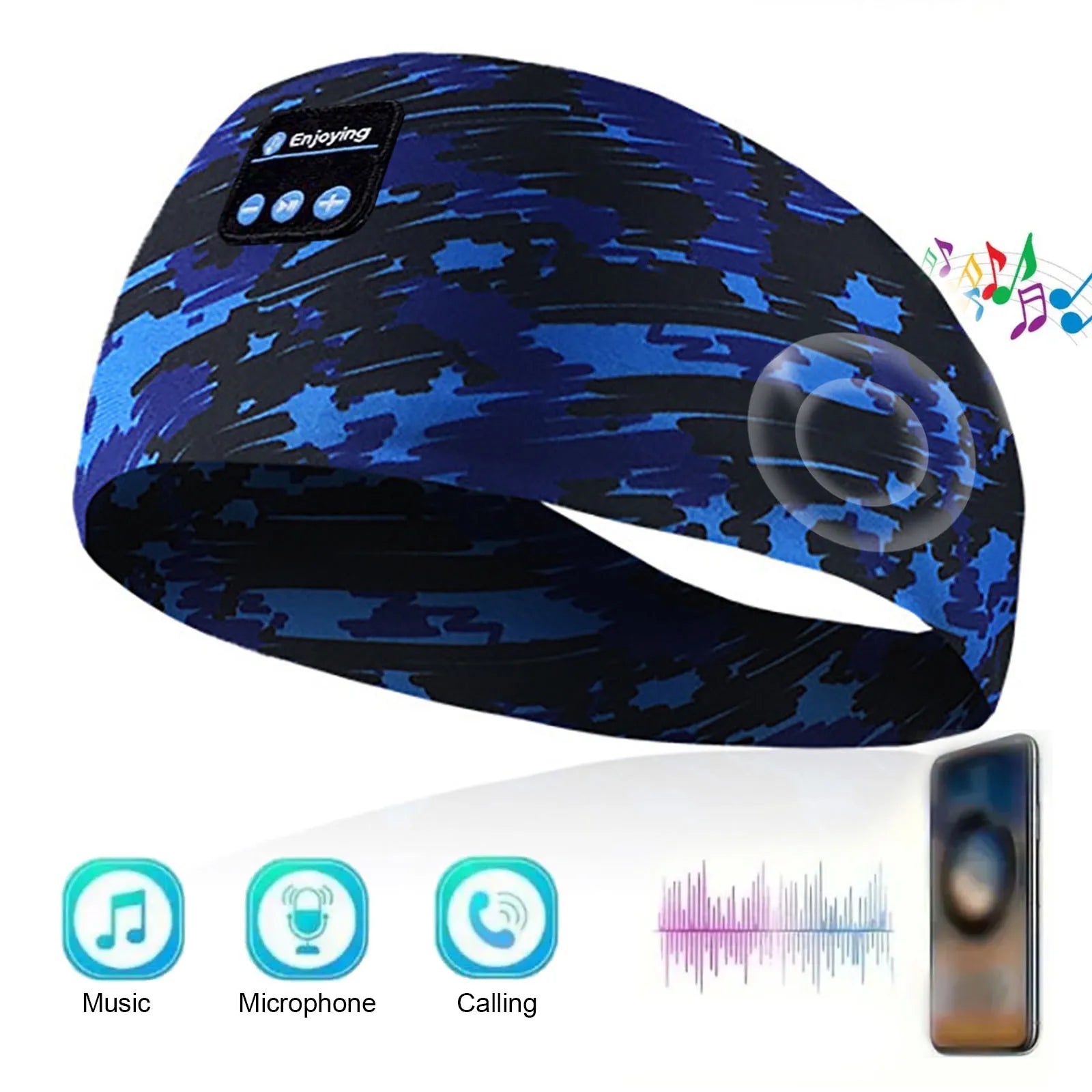Bluetooth Earphones Sports Sleeping Headband Elastic Wireless Headphones Music Eye Mask Wireless Bluetooth Headset Headband