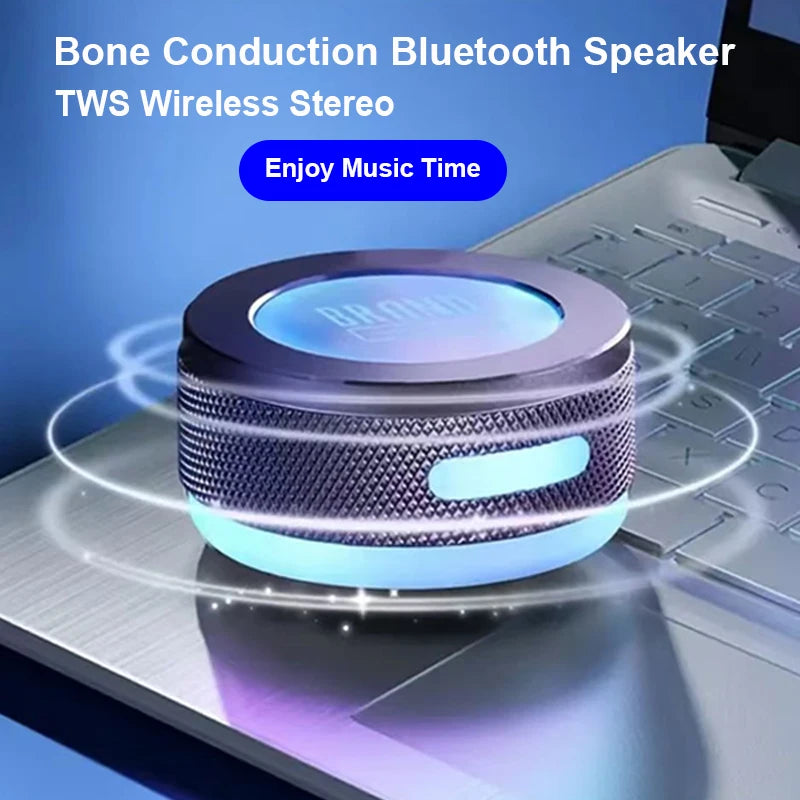 Bone Conduction Vibration Bluetooth Speaker Suction Cup&Magnetic Suction Surround Sound Music Box RGB Breathable Light MP3 Pla