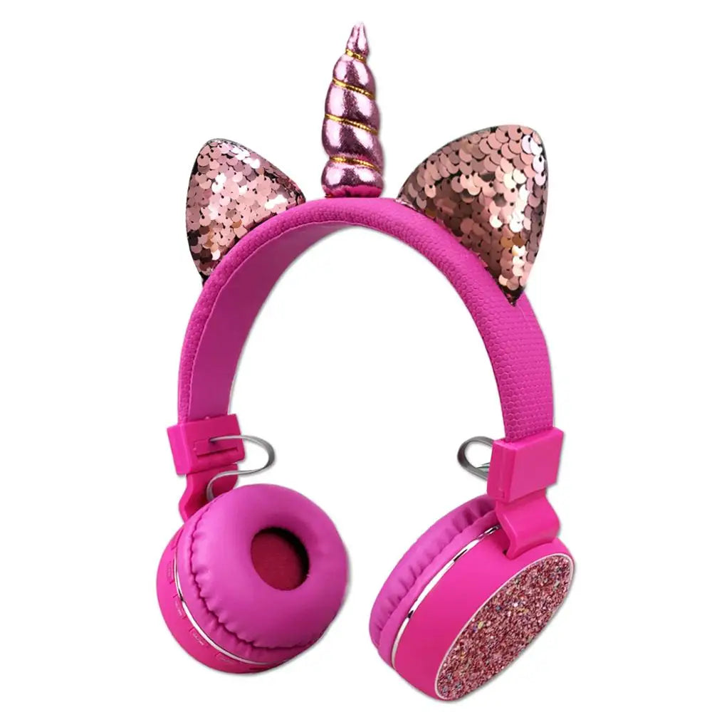 kids Headphones Unicorns Headphone Wireless Bluetooth Headset Stereo Music Stretchable Cartoon Earphone for Adult Boy Girl Gifts