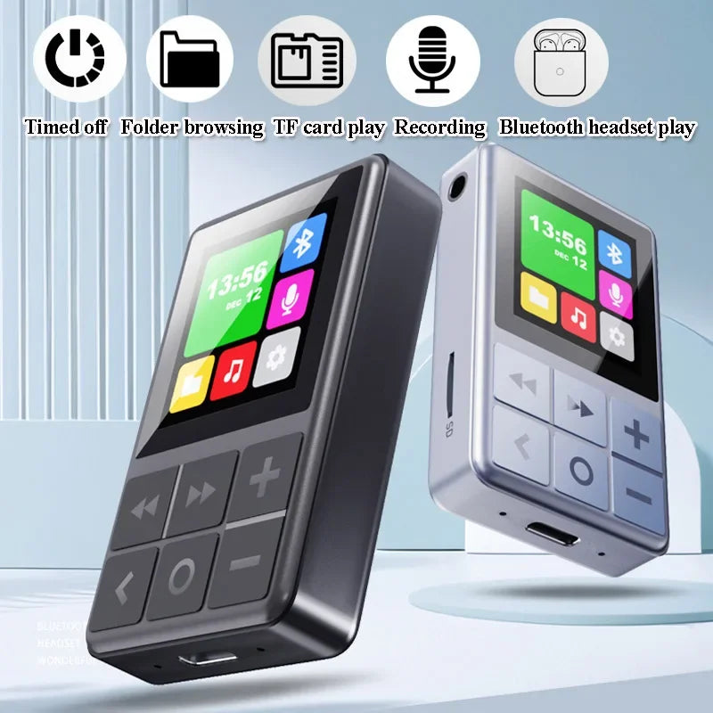 Mini Pocket Hifi MP3 Player Wireless Bluetooth 5.3 TFT Colorful Screen Walkman HD Recorder Timed Shutdown TF Card Music Player