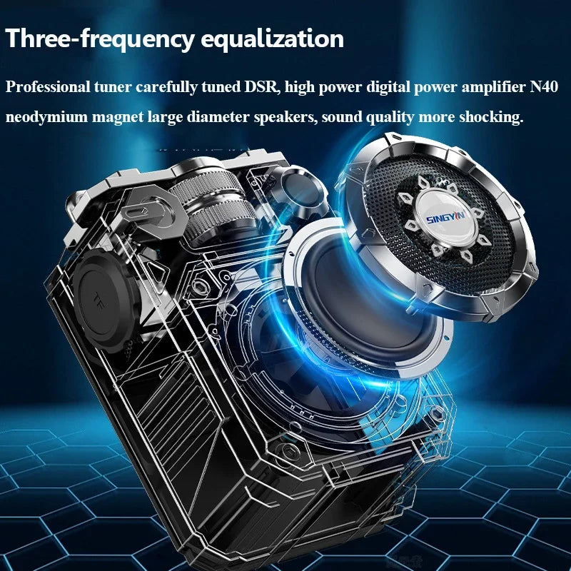 Portable Retro Bluetooth Speaker Outdoor Bluetooth Loudspeaker IPX5 Waterproof Wireless MP3 Music Player Support TF Card