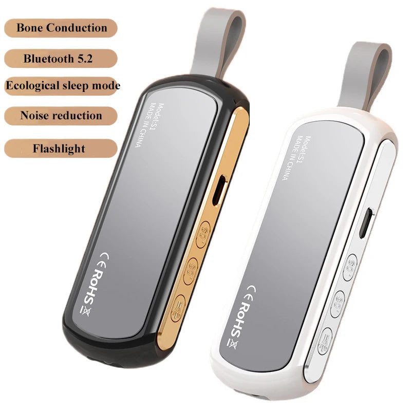 Bluetooth 5.2 Bone Conduction Speaker Under Pillow Noise Reduction Speaker Stereo Music Player with Flashlight Sleep Aid