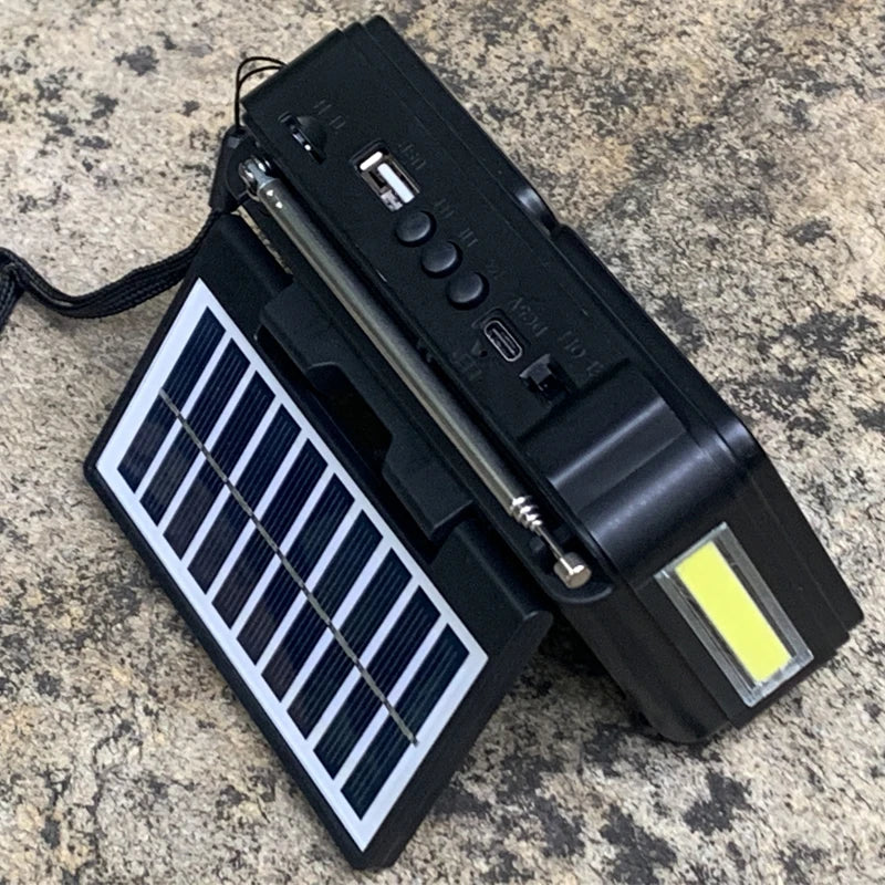 Portable Vintage FM AM SW Radio Solar Charging Emergency Radios Receiver Wireless Bluetooth Speaker Support Flashlight TF USB