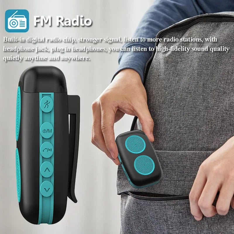 Mini Sports Bluetooth Speaker Portable Stereo Sound Loudspeaker Outdoor Walking MP3 Music Player with Microphone Support TF Card