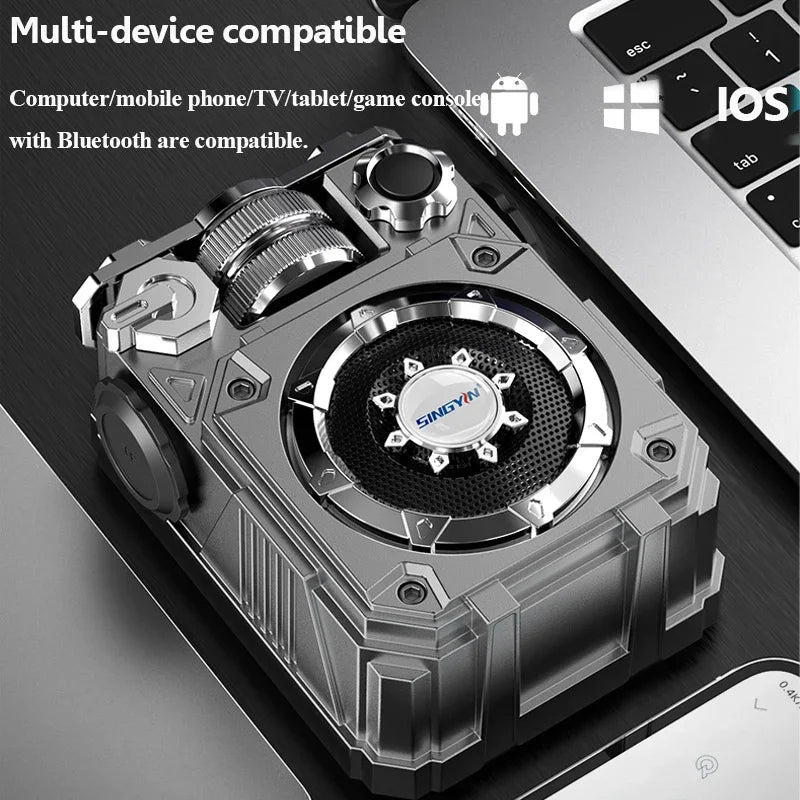 Portable Retro Bluetooth Speaker Outdoor Bluetooth Loudspeaker IPX5 Waterproof Wireless MP3 Music Player Support TF Card
